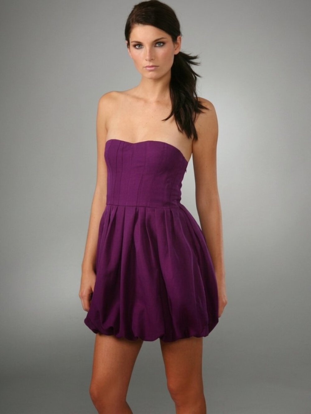 NWT Joie Taurus Strapless Bubble Hem Party Dress Royal Purple Medium M Cocktail